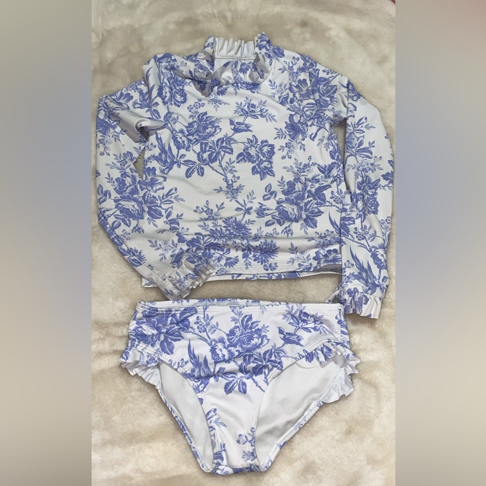 Janie and Jack Blue Floral Swimwear